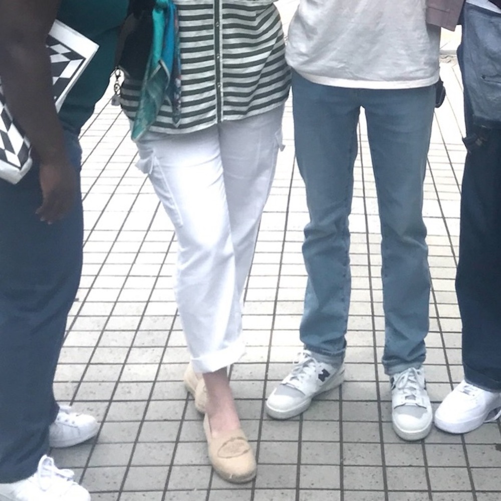 GAP white cuffed linen pants (super comfy and breathable!)